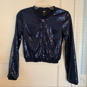 H&M Cropped Sequin Jacket